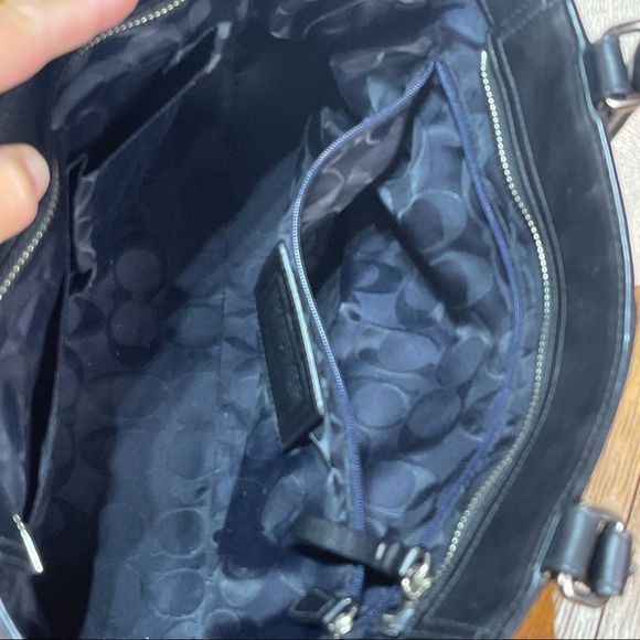 Coach Carryall Hampton Large Tassel Black Leather Satchel Hand Bag Classic Tote - Picture 9 of 10